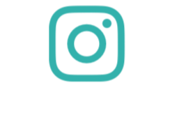 Instagram-Logo in Türkis auf weißem Hintergrund