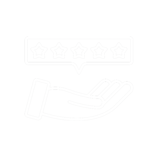 Eine Hand mit einem Sternenrating in einer Sprechblase, symbolisiert Bewertungen oder Kundenfeedback.