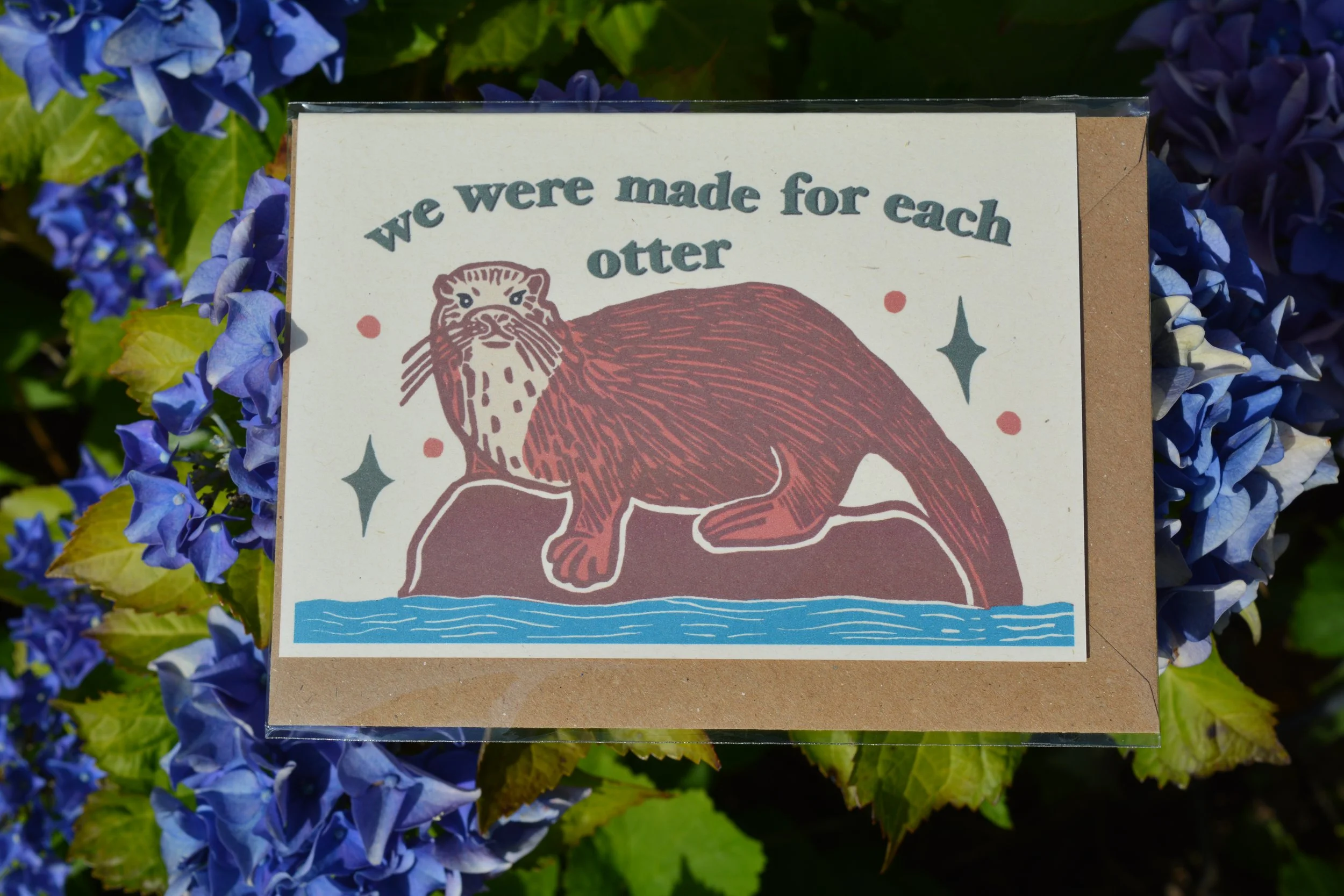 'We Were Made For Each Otter' Digital Print Small Card