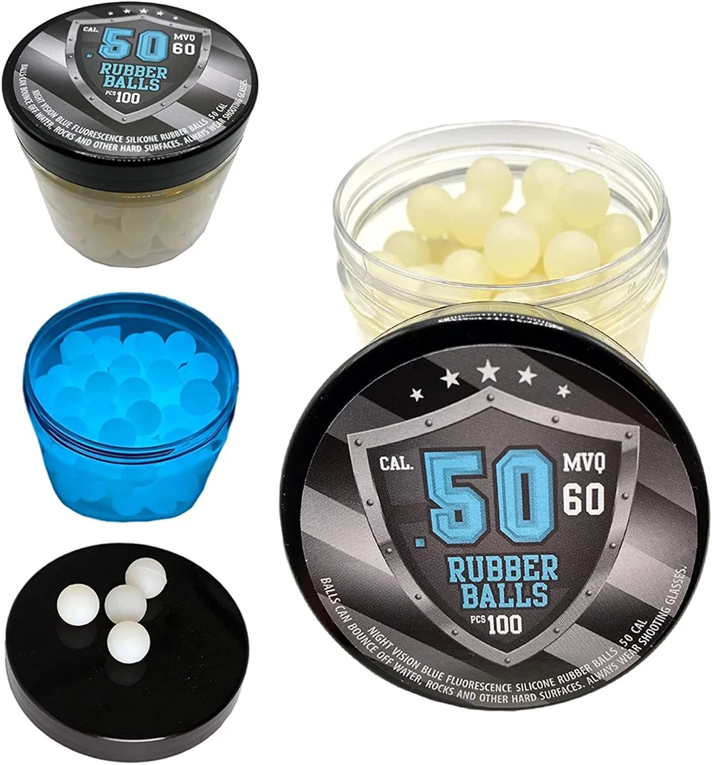 100 Billes Caoutchouc-acier .50 Cal – Pour Pistolets HDR, Paintball Et Défense Personnelle