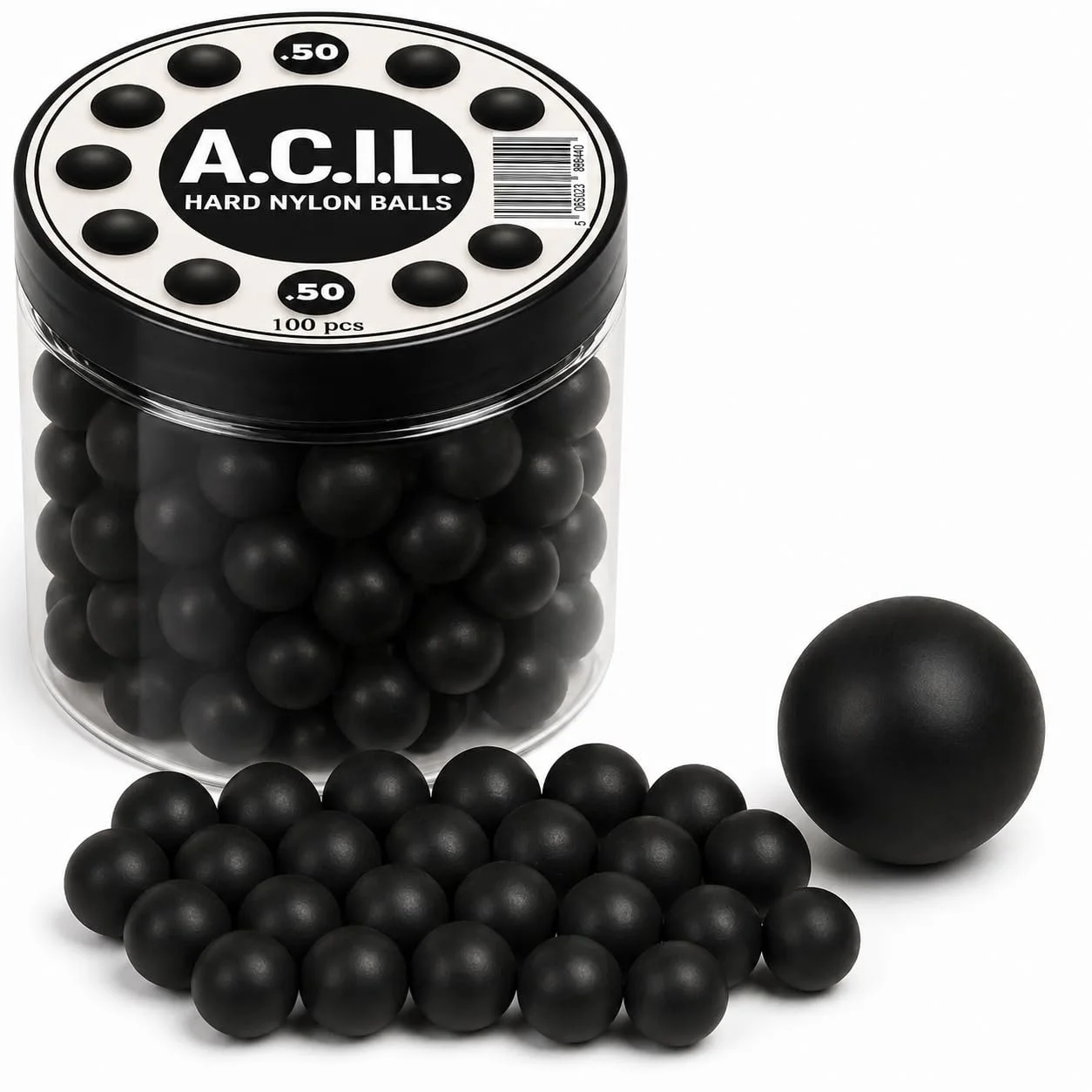 A.C.I.L.  Hard Nylon Precision Balls – .50 Caliber Reusable Training Balls for Target Practice & Marker Compatibility – Durable Solid Nylon Spheres