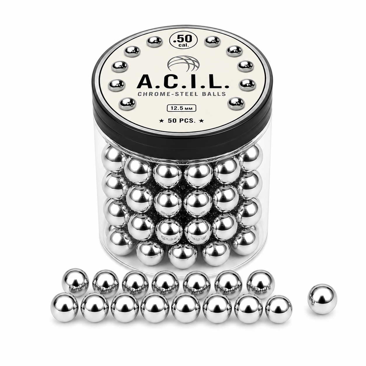 A.C.I.L. Chrome Steel Balls 12.5mm Precision Balls, 8 gr. 50 pieces
