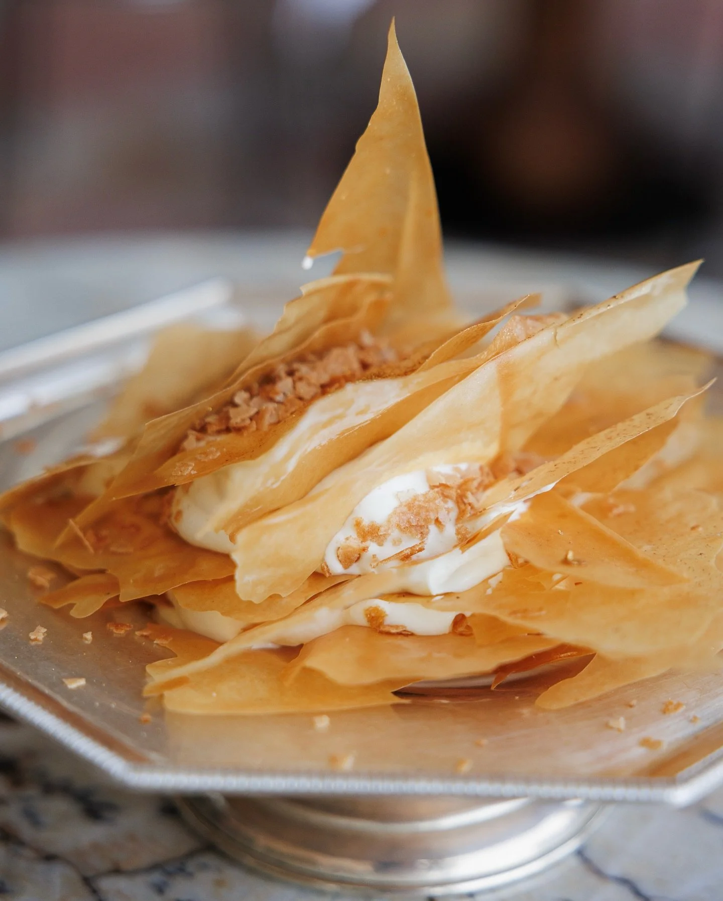 &ldquo;Napoleon&rdquo; millefeuille: white chocolate, vanilla, crispy crepe millefeuille 🧡