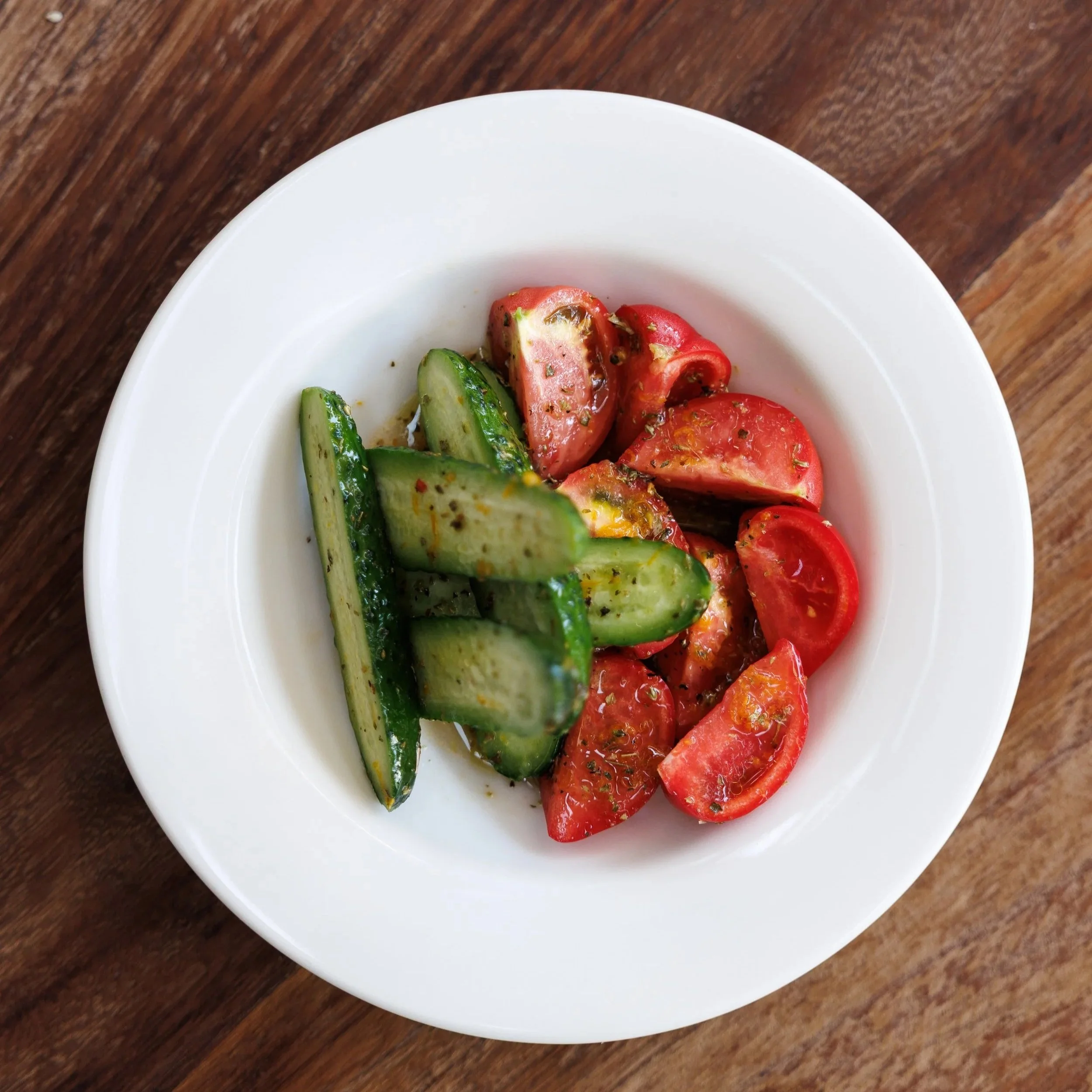 Sabzi Zendeh / uzbek tomato, orzu cucumber, sweet lemon, pickled & fresh / 42 AED