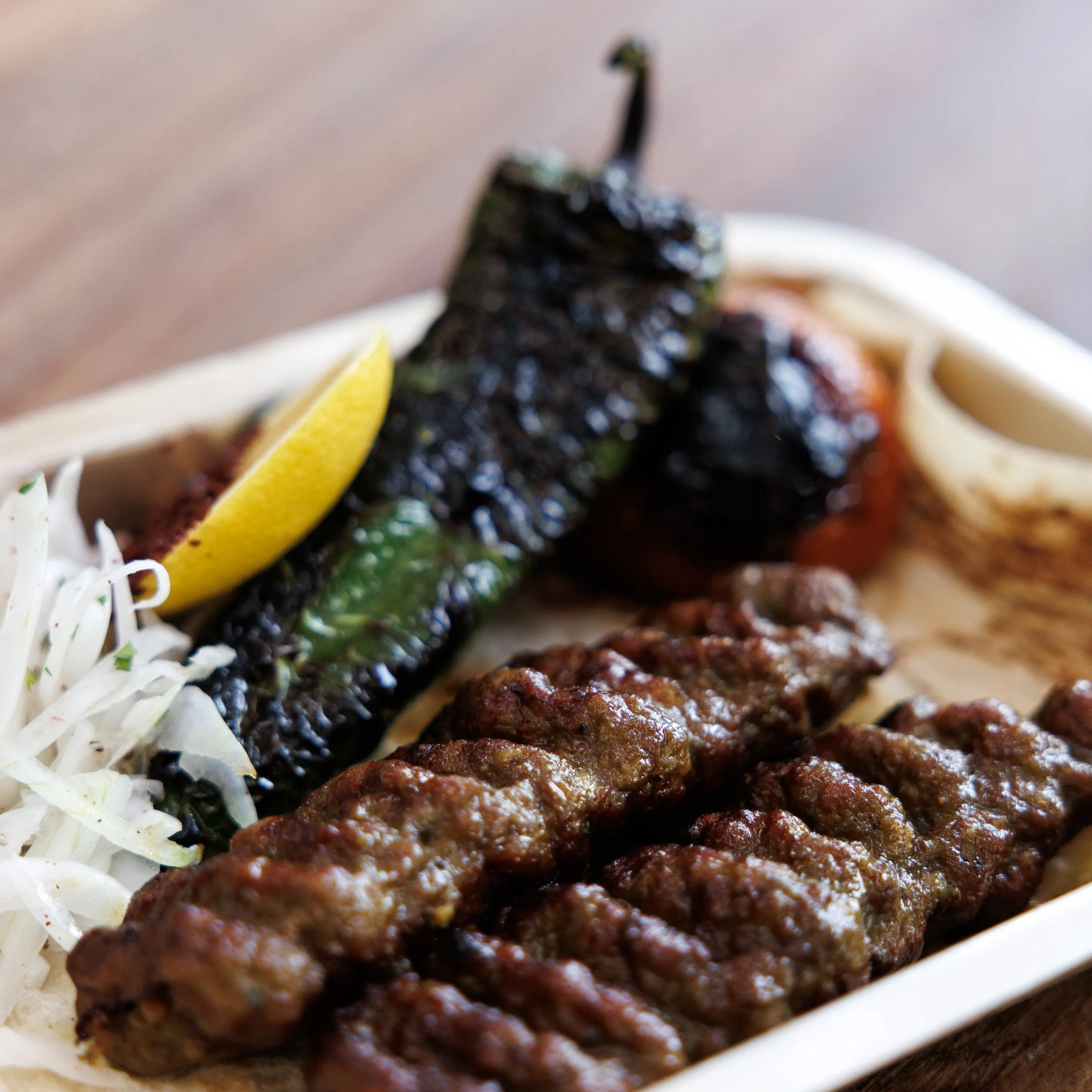 Lamb Koobideh / spiced minced lamb shoulder / 89 AED