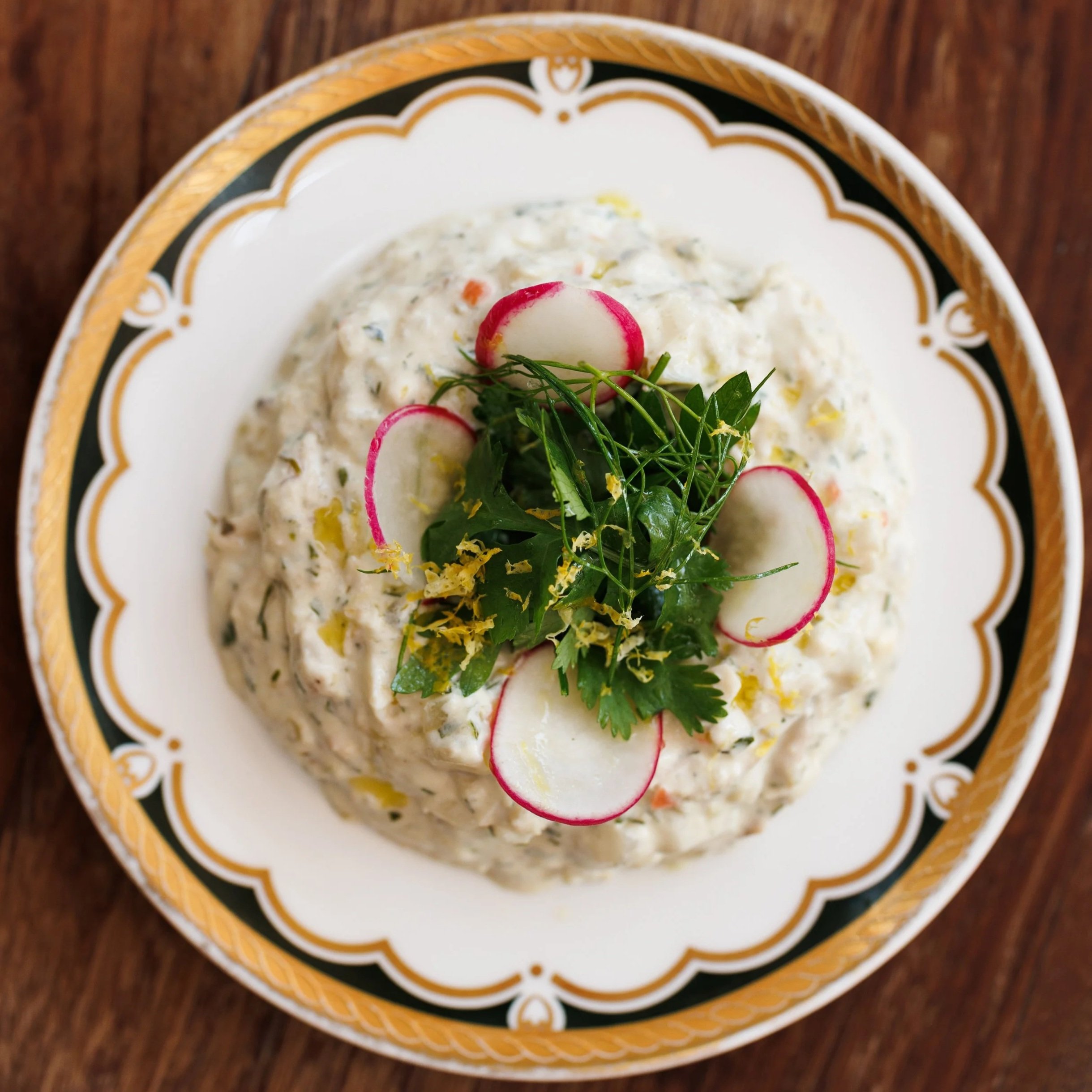 Olivieh Salad /  persian chicken, potato & egg dip / 36 AED
