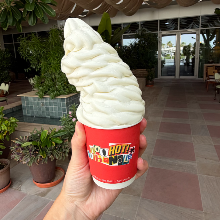 Soft ice cream / ask for the flavour of the day / 32 AED