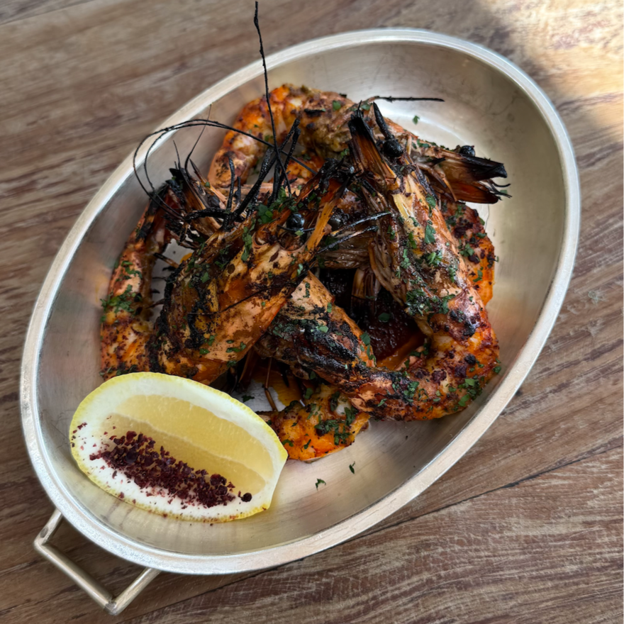 Grilled Prawn Ghalieh / grilled prawn, tomato & tamarind sauce / 89 AED