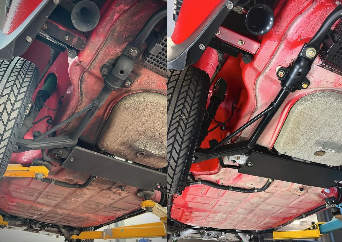 1985 Porsche 911 Targa &ndash; Before &amp; After Dry Ice Detailing ❄️

Dirt, grime, and road residue carefully removed from the undercarriage and bolt-ons, preserving originality &mdash; clean, precise, and period-correct.

━━━━━━━━━━━━━━━

Get in t