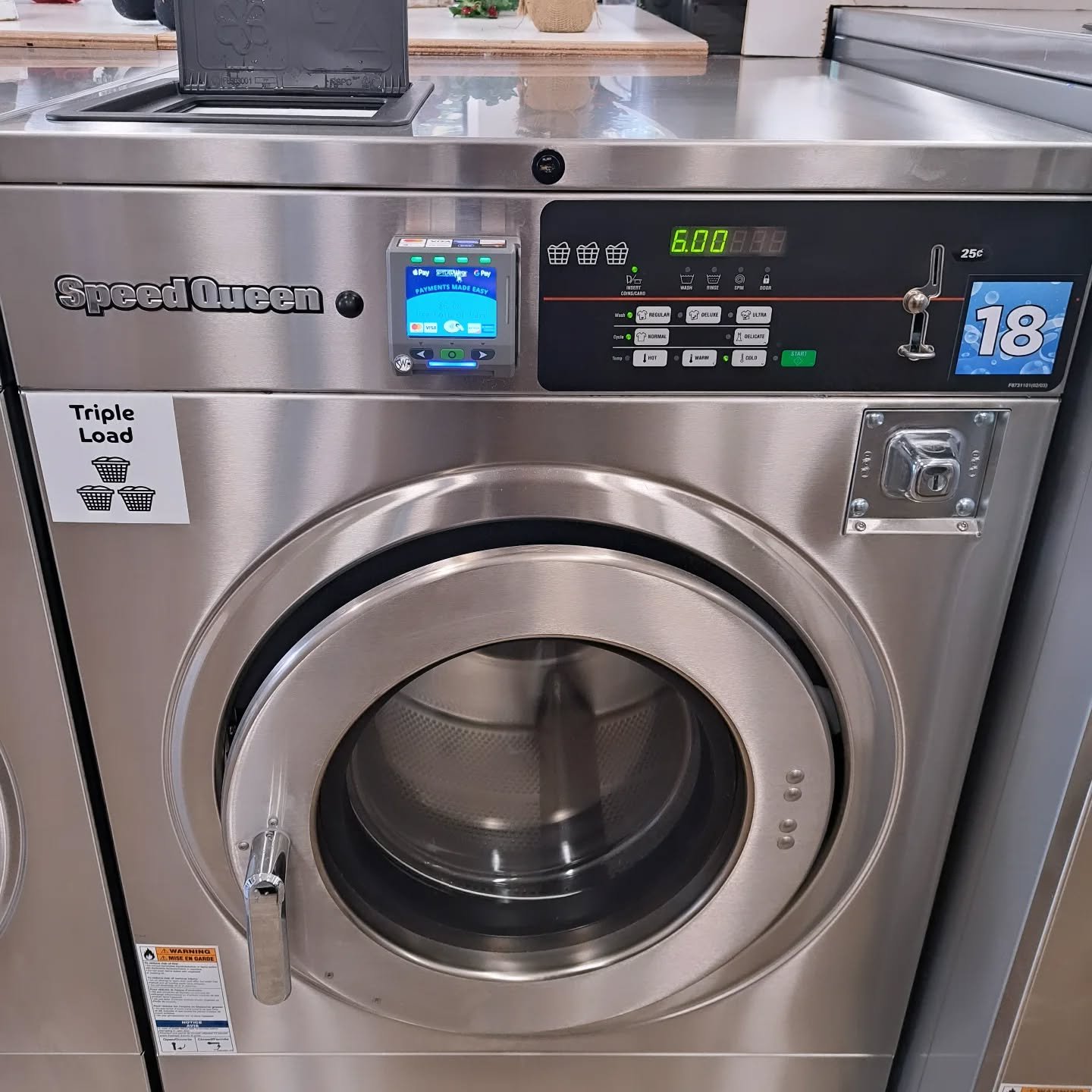 Thanks to @zouz.media for the machine load size and number decals for our new washers.