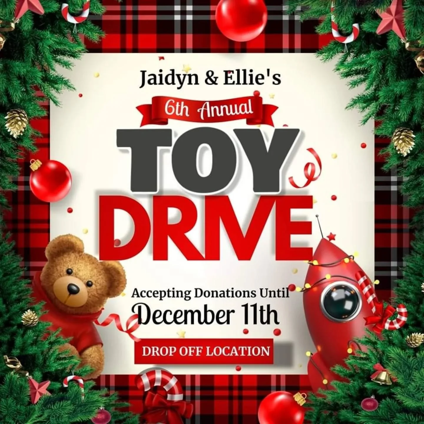 Hosting a drop box for Jaidyn &amp; Ellie&rsquo;s Donations 😃 Drop off toys, hats and gloves and help them spread kindness for the holidays.