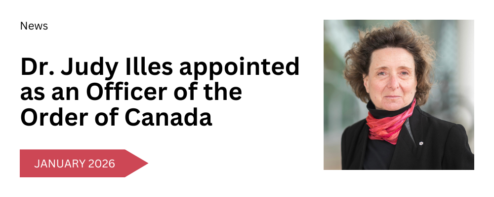 Dr. Judy Illes appointed as an Officer of the Order of Canada