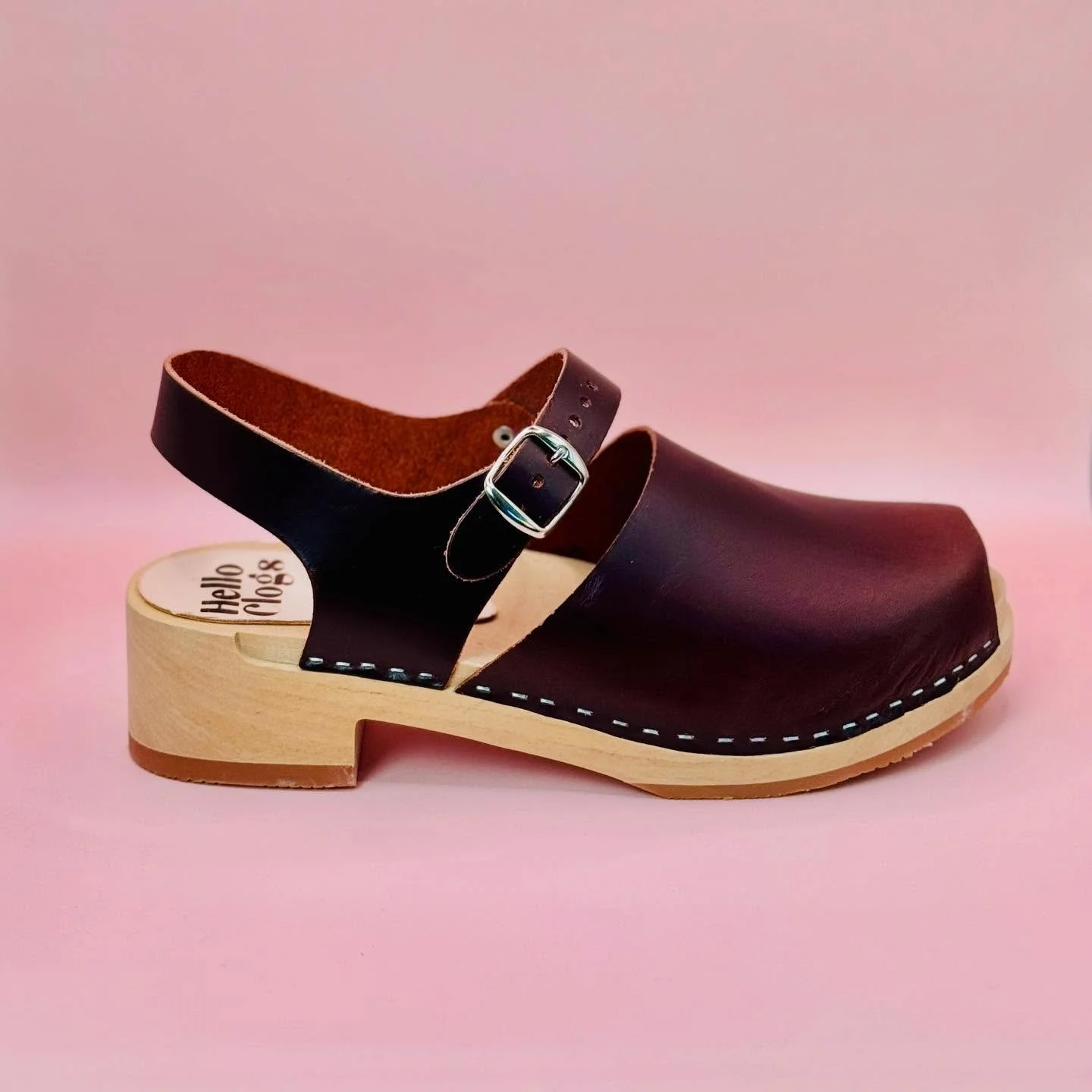 The Azalea in Wine &mdash; comfy open-toe clogs made for everyday wear. Style them with socks now or slip them on barefoot in summer. Easy, versatile, and handcrafted in a rich wine leather that goes with everything.❤️