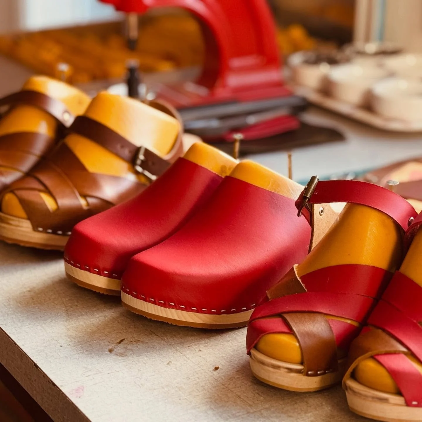 These slow afternoons in the studio are my favorite&mdash;working on some sandals ❤️