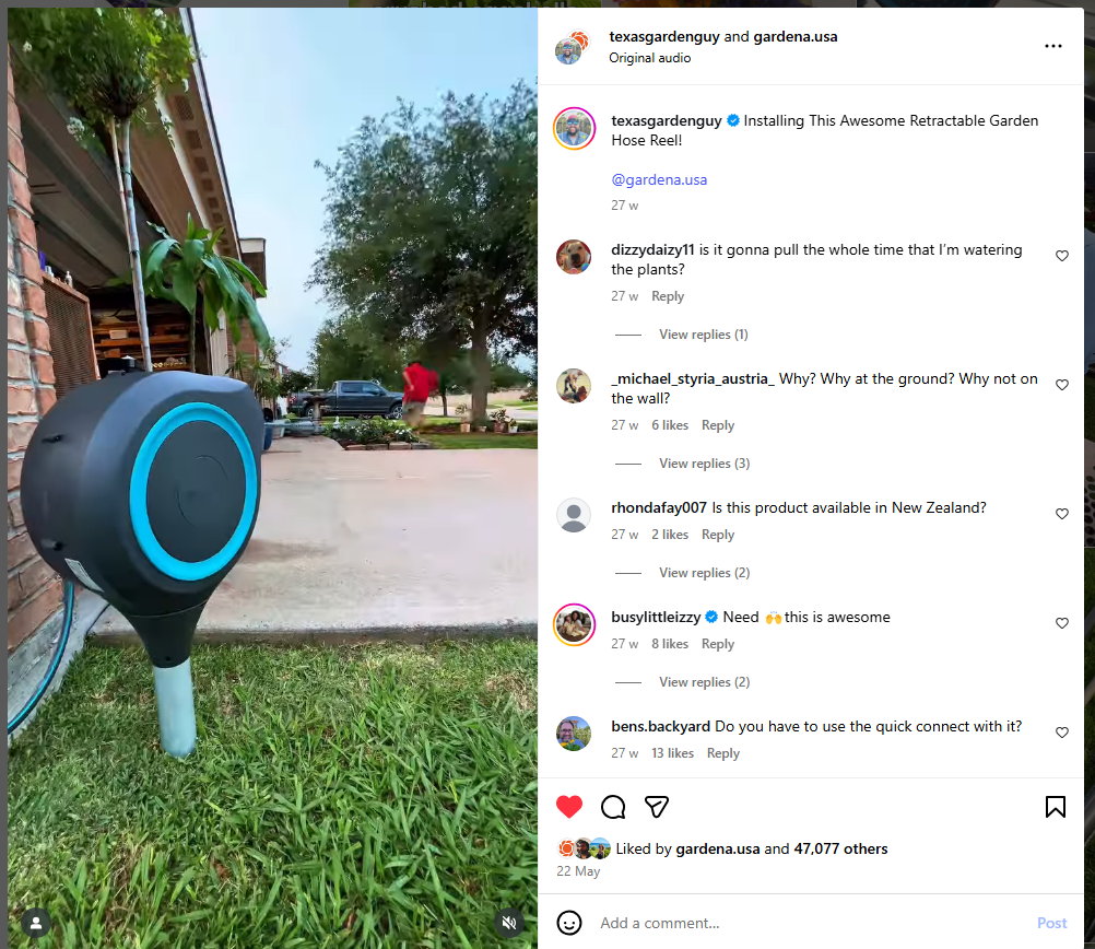 GARDENA US - Influencer Partnership with @texasgardenguy ( 5M Views)