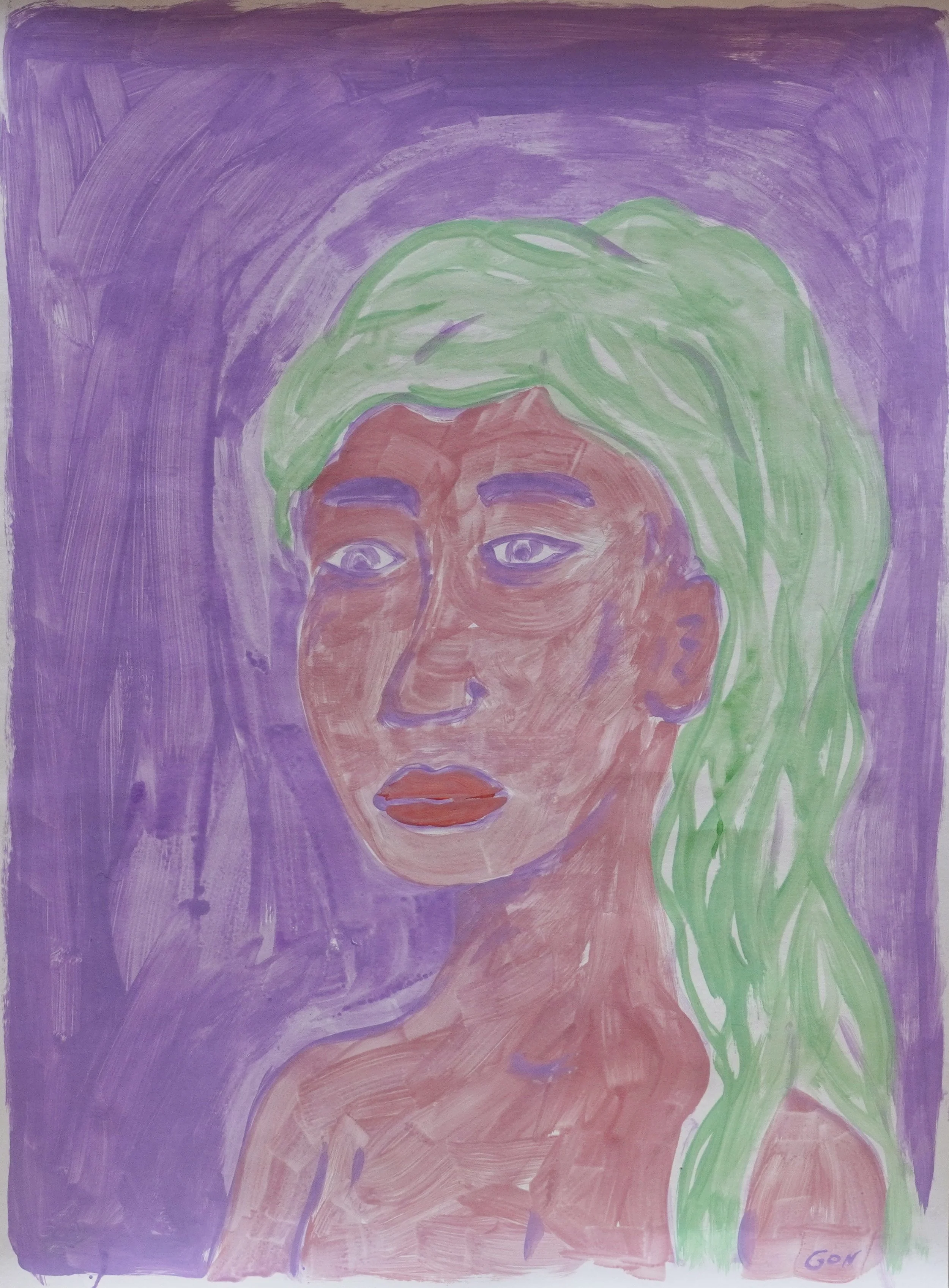 Rostro violeta, 75 x 55 cm 