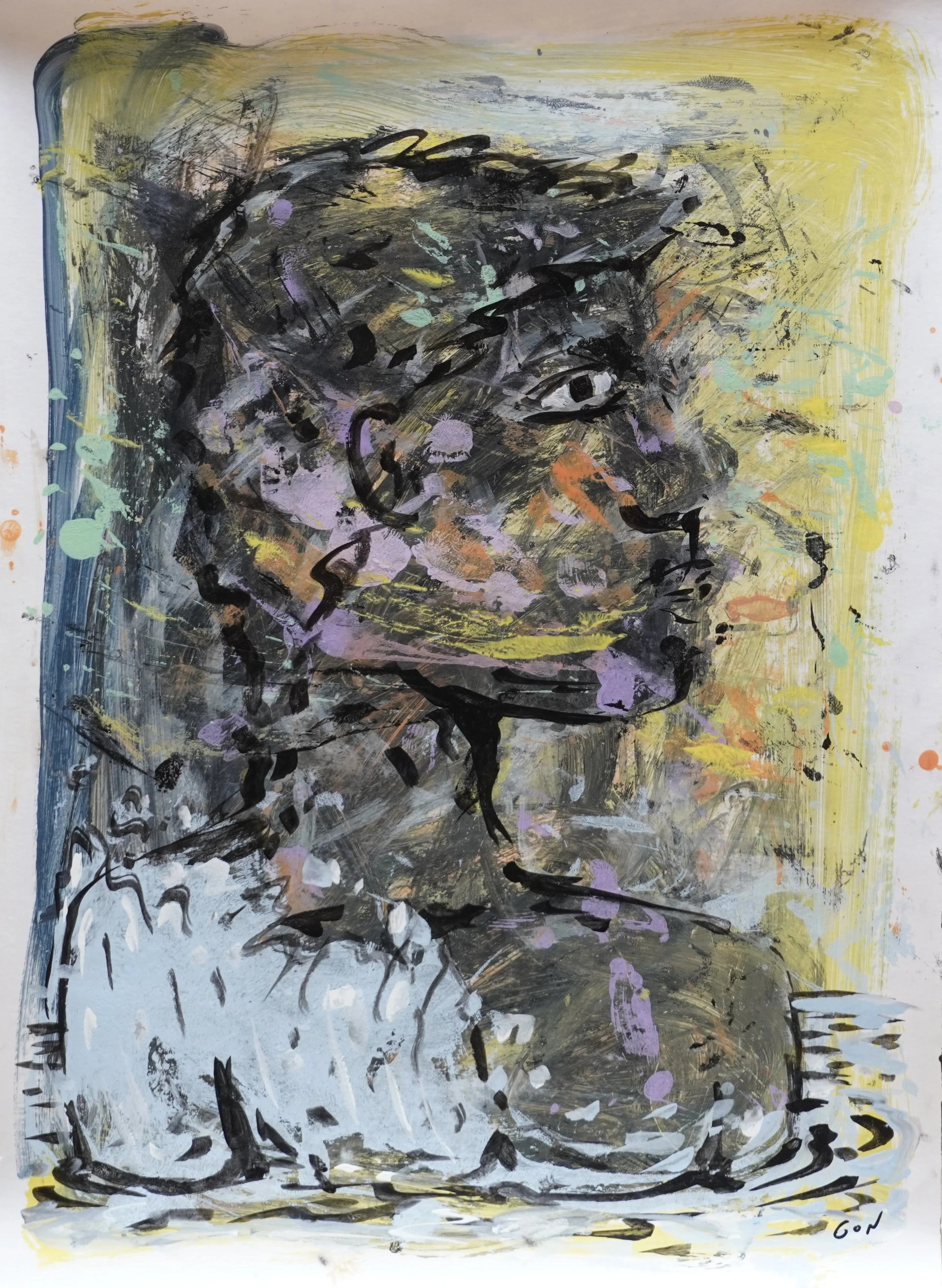 🔴 Perfil en negro, 75 x 55 cm 