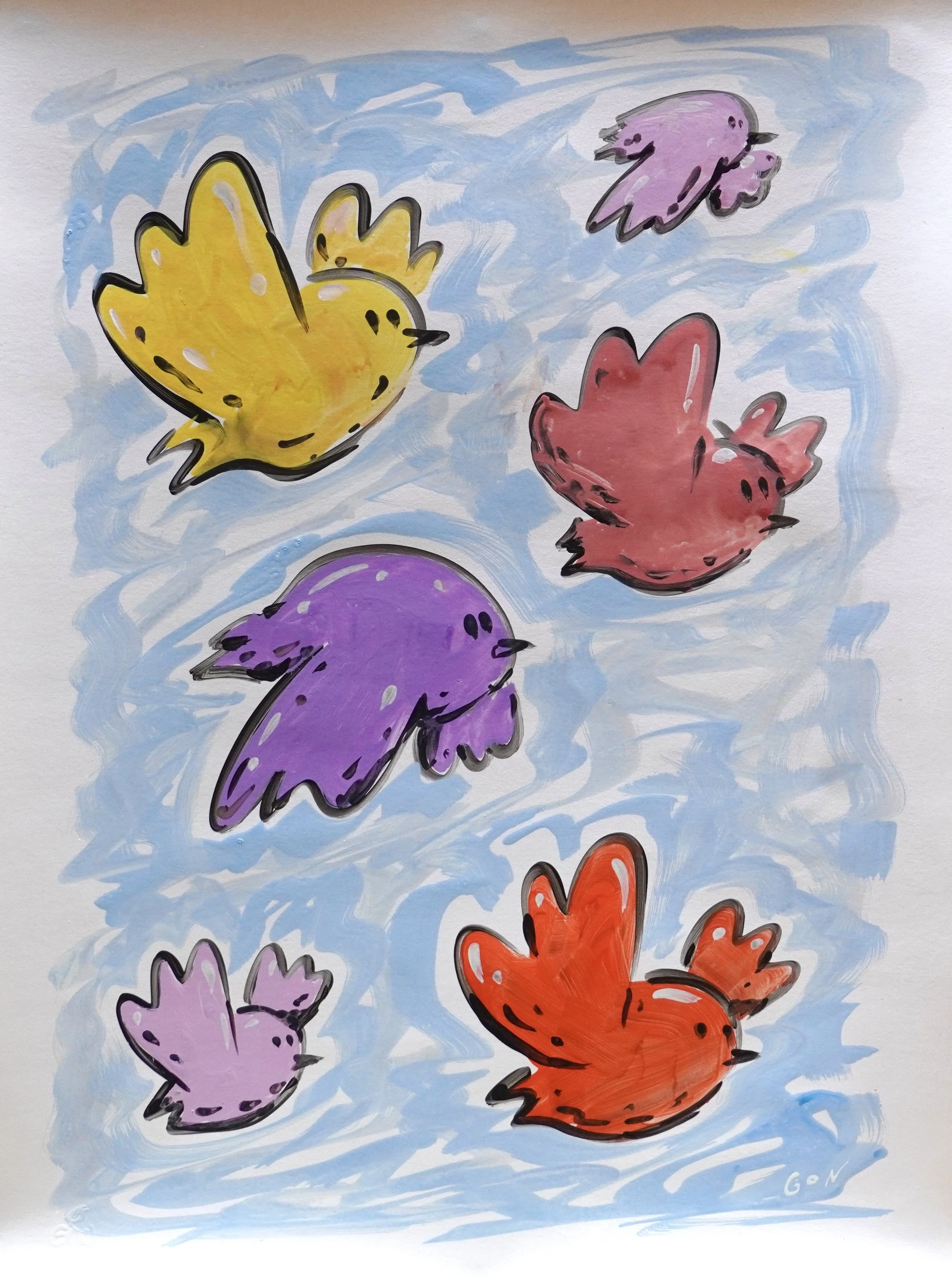 Pájaros libres, 75 x 55 cm 
