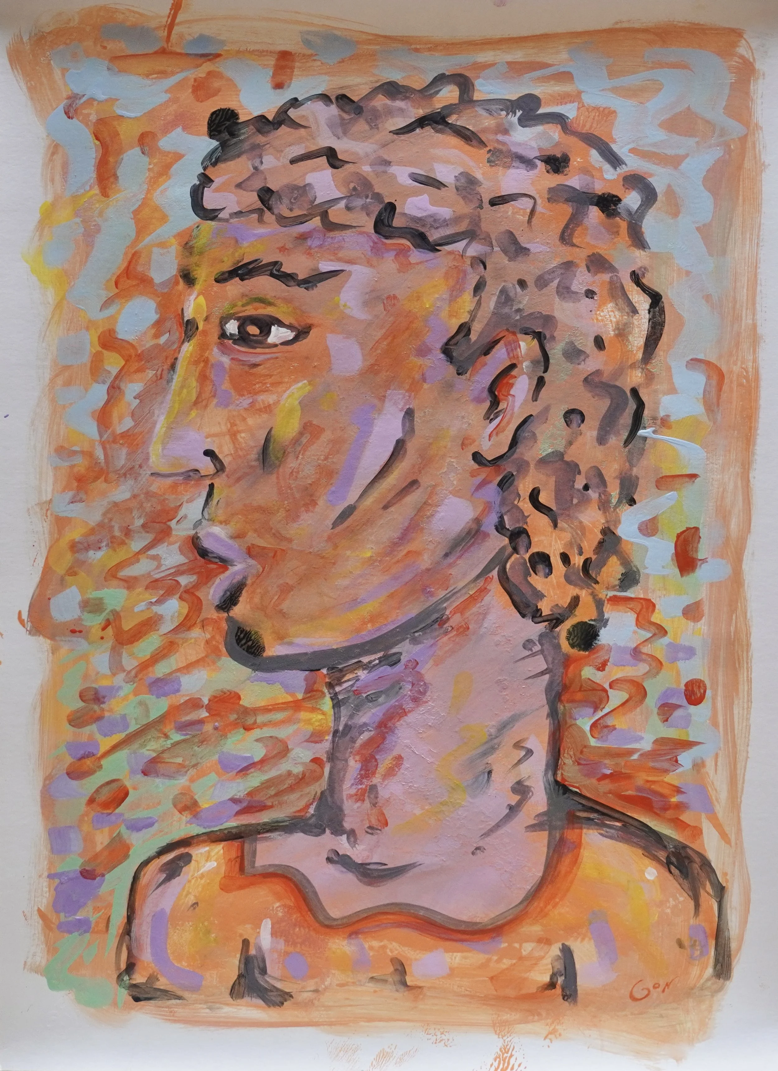 Rostro naranja, 75 x 55 cm. 