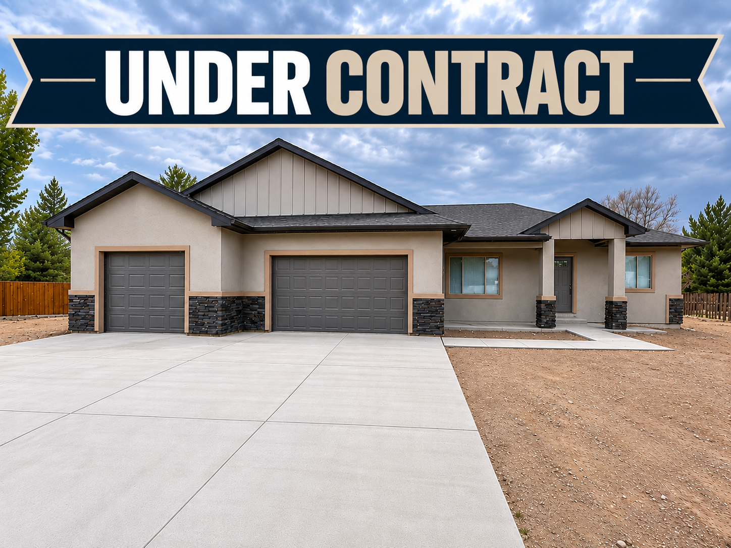 New Build home under contract 3 car garage Ranch style home