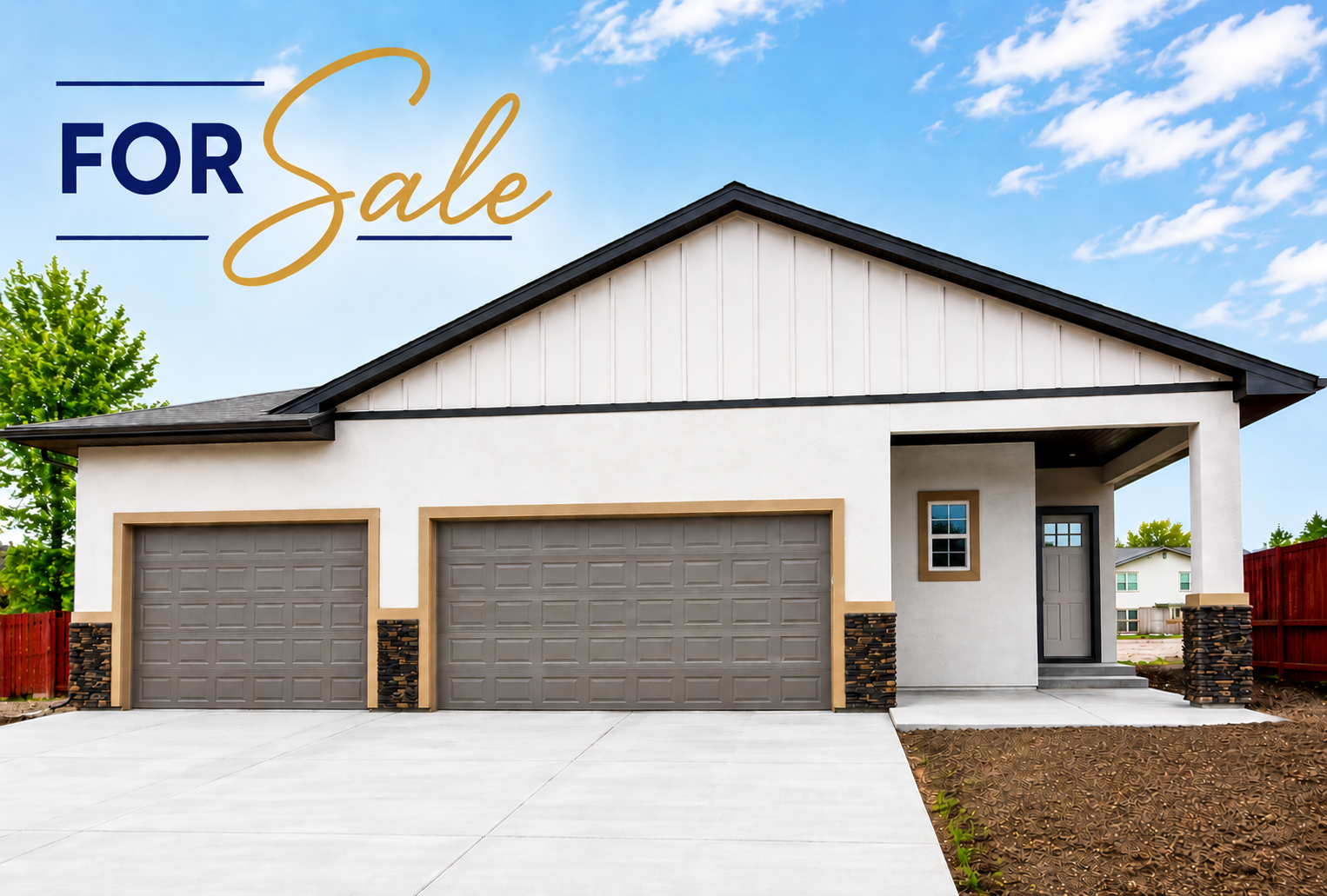 New Construction for sale; 3 bed 2 bath, large garage covered porch