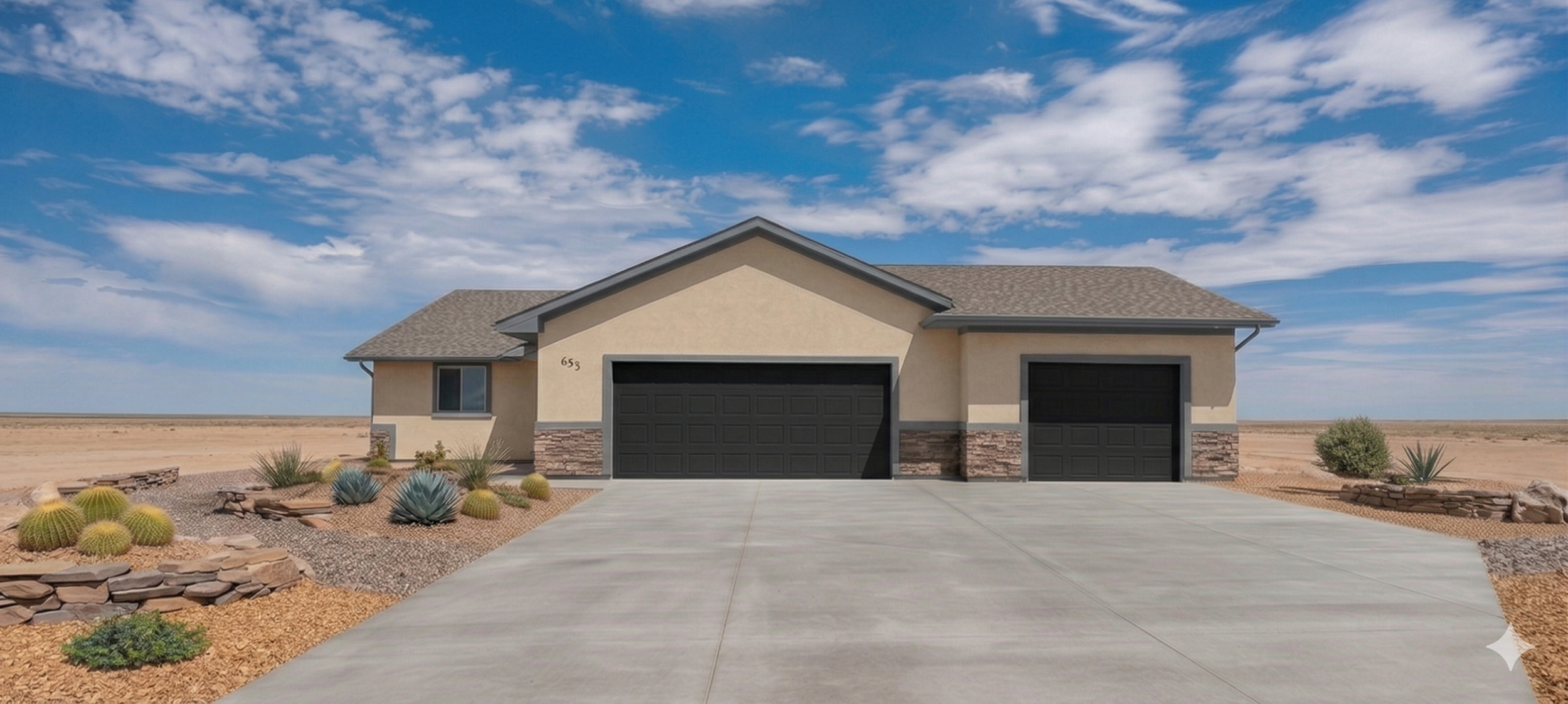Crestone home 3 car garage 3 bed 2 bath with xeriscaping