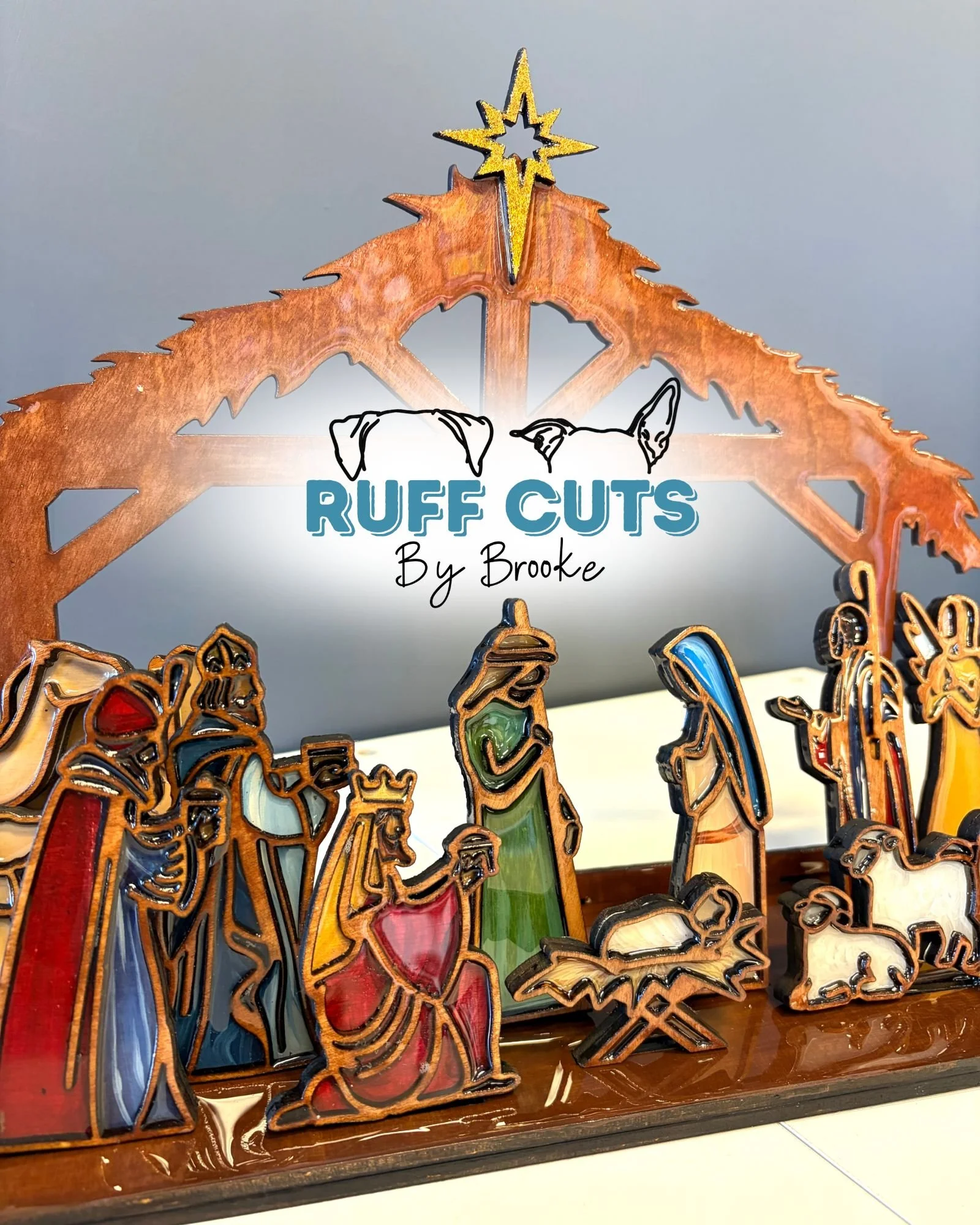 Nativity Wooden Stand Up