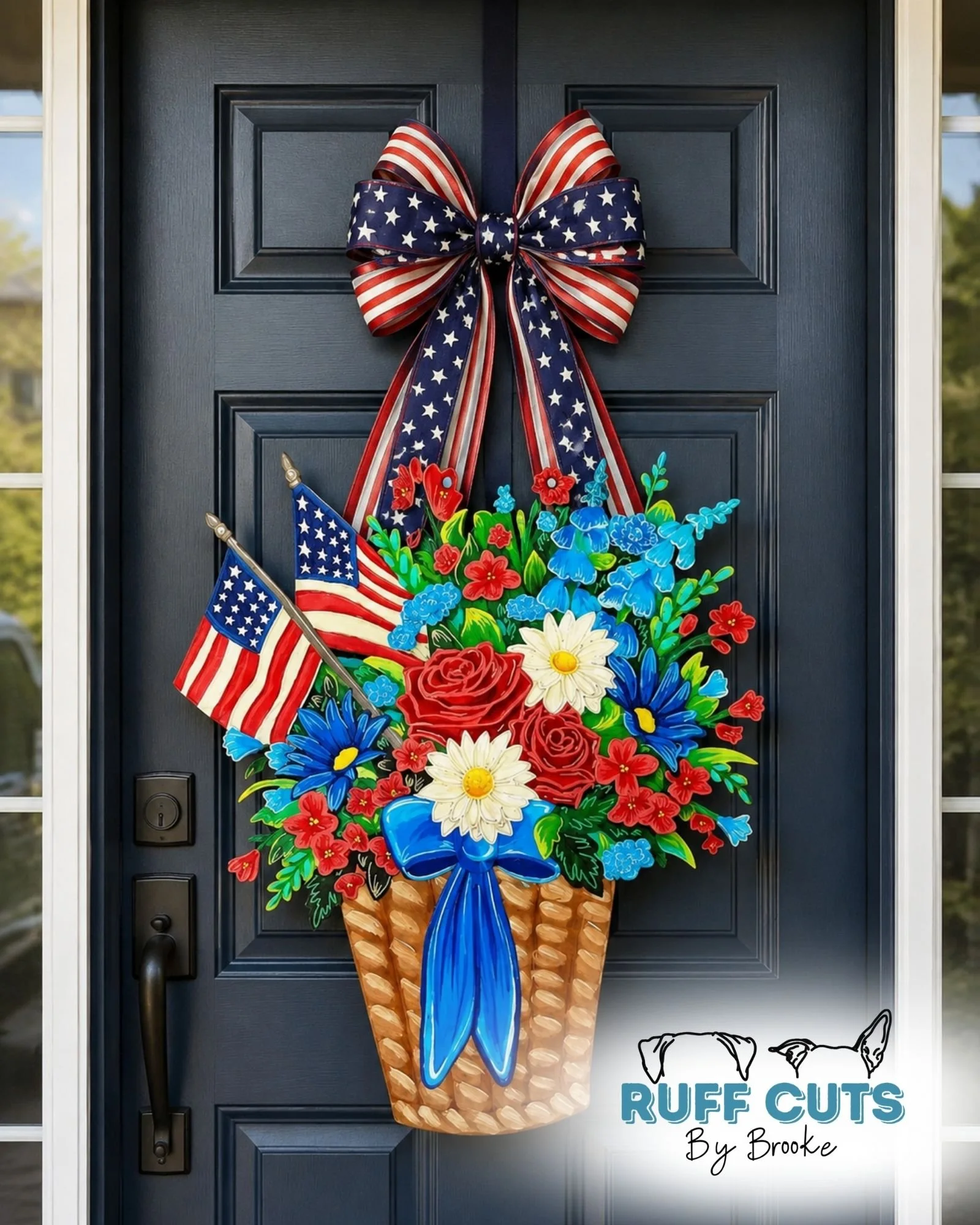 Patriotic Blooms Door Hanger