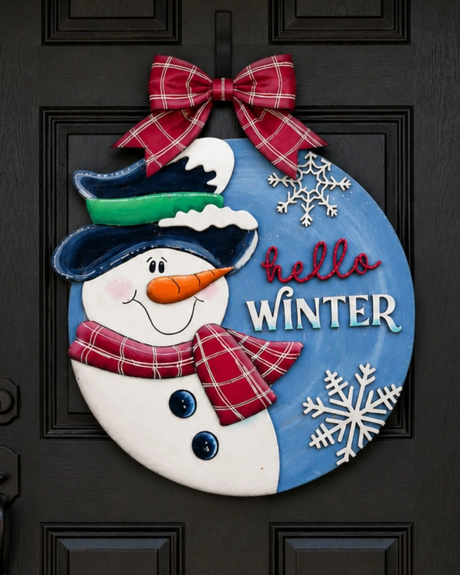 Hello Winter Snowman Door Hanger