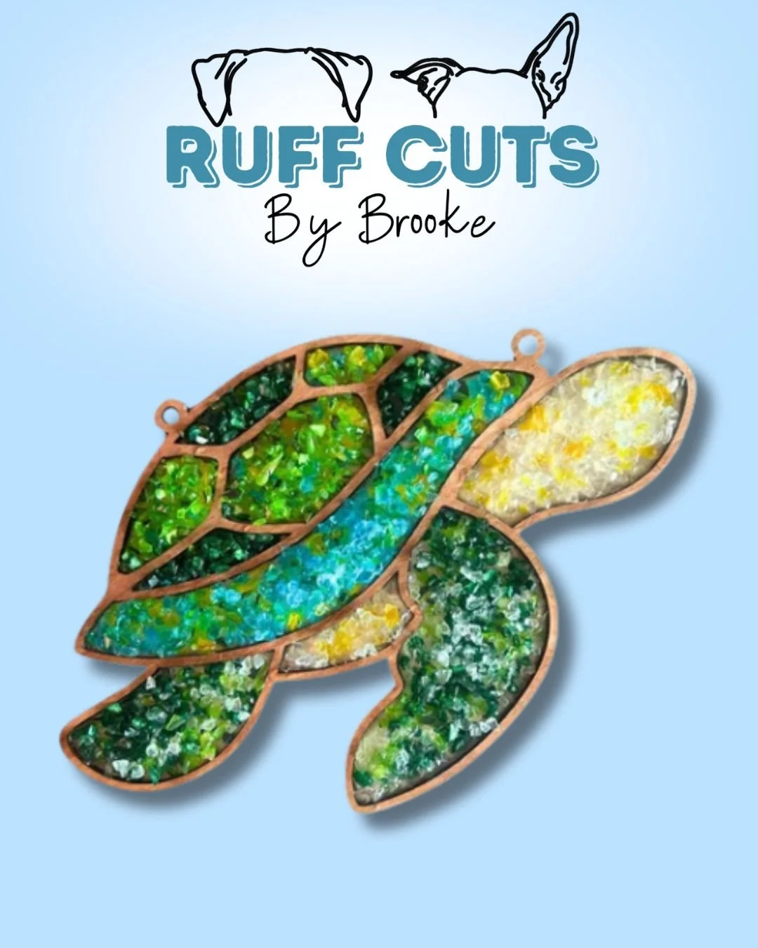 Crushed Glass Sea Turtle