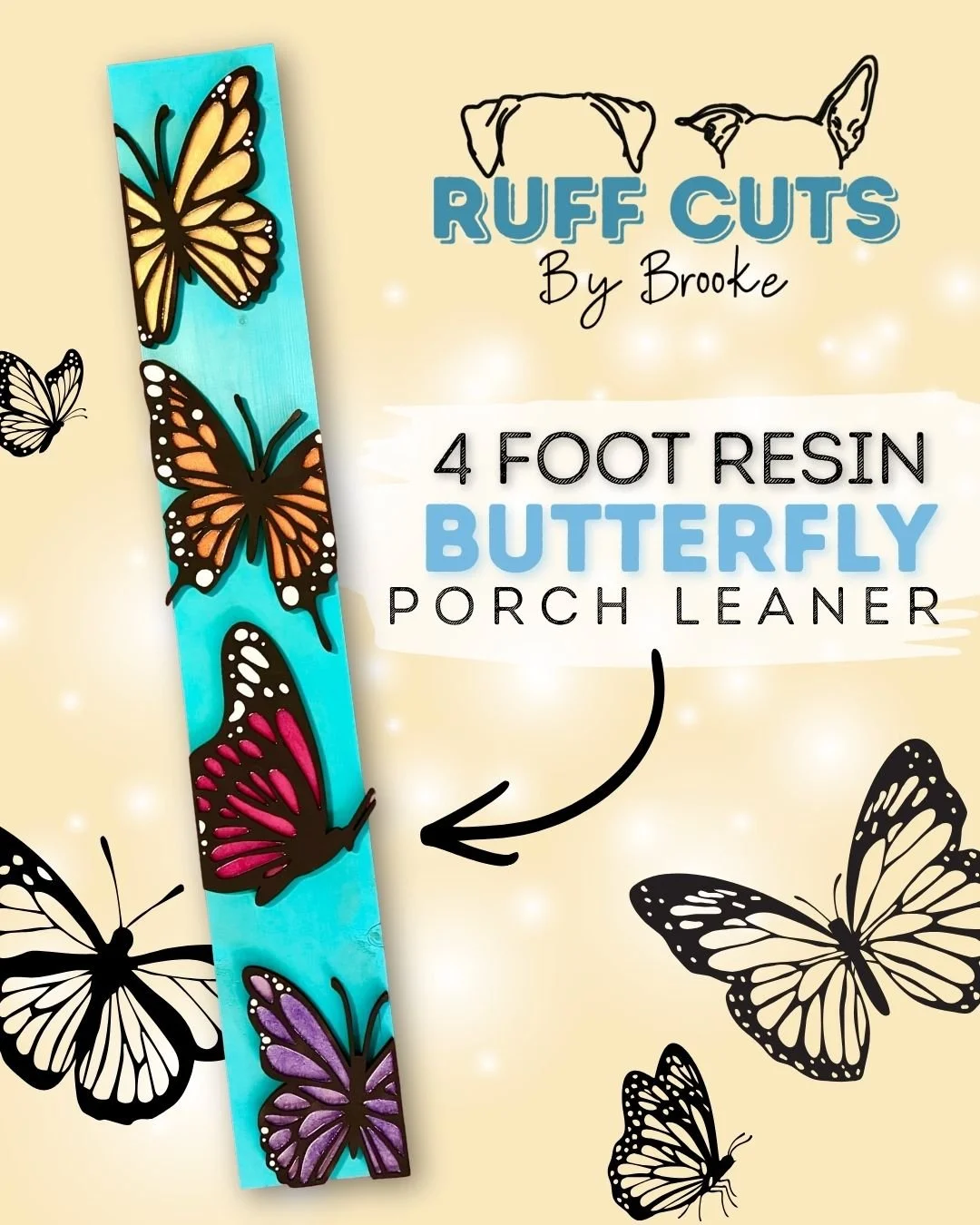 4 Foot Butterfly Porch Leaner