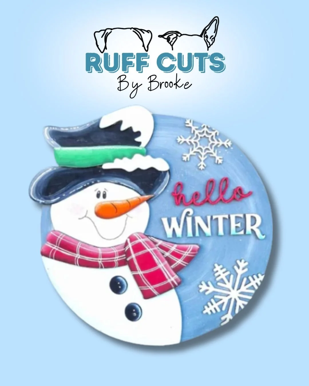 Hello Winter Snowman Door Hanger