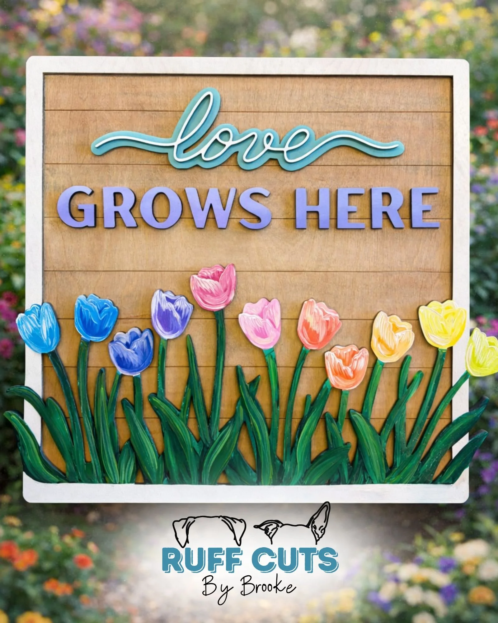 Love Grows Here Wooden Sign