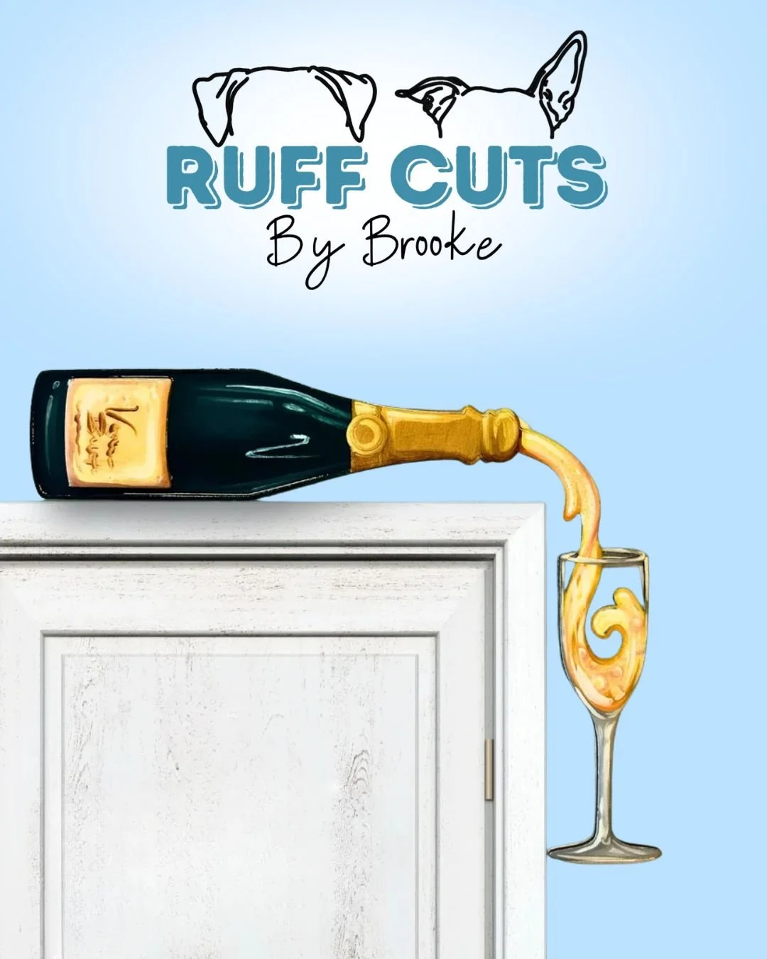 Champagne Toast Resin Door Sitter