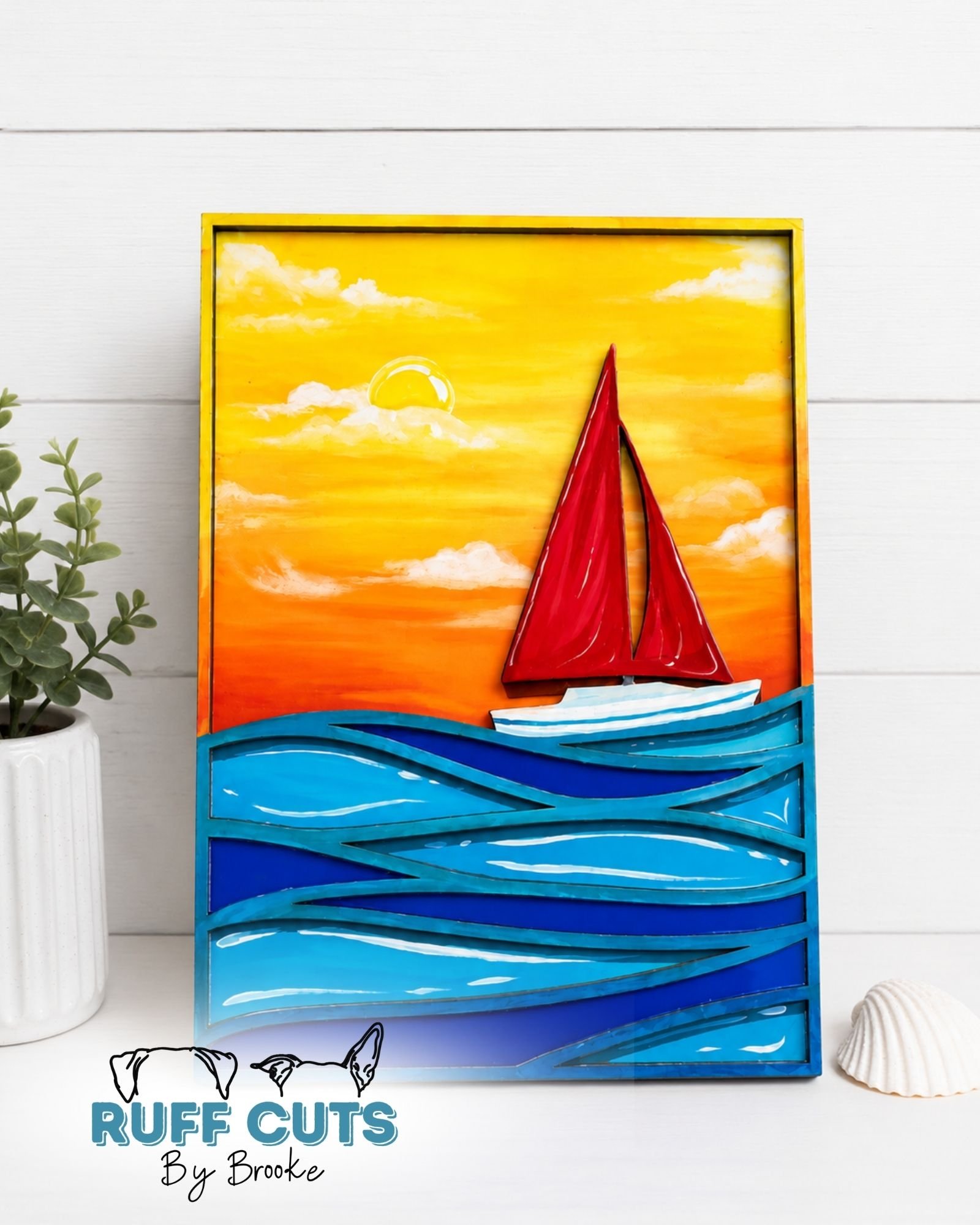 Mirrored Sailboat Sunset