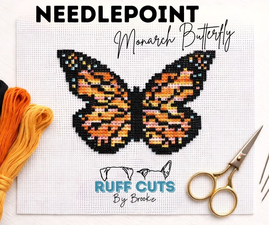 Needlepoint Monarch Butterfly