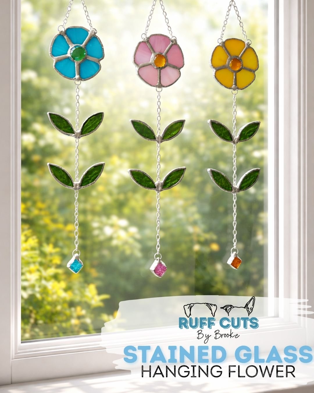 Stained Glass Hanging Flower