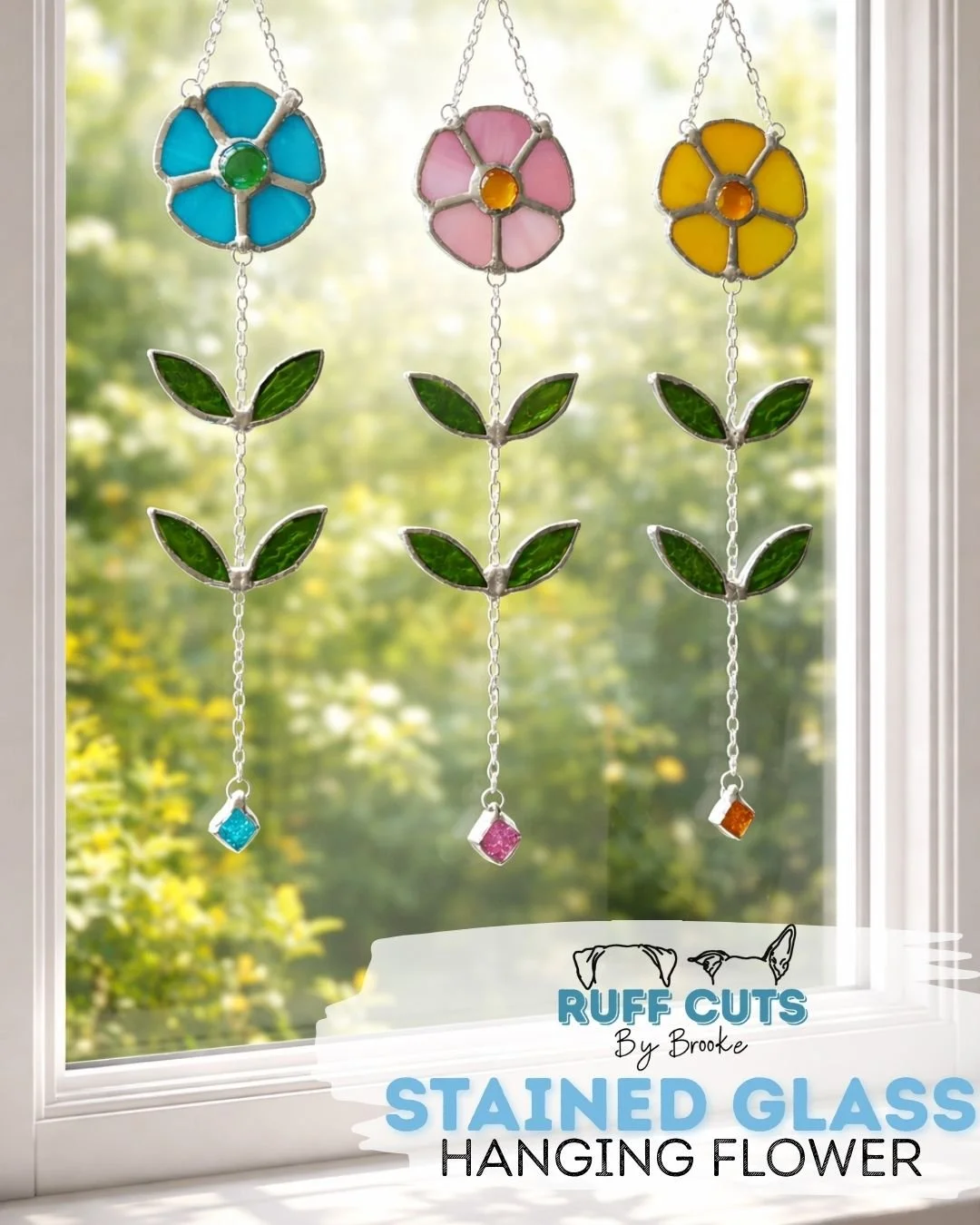 Stained Glass Hanging Flower — Ruff Cuts 🐾 By Brooke