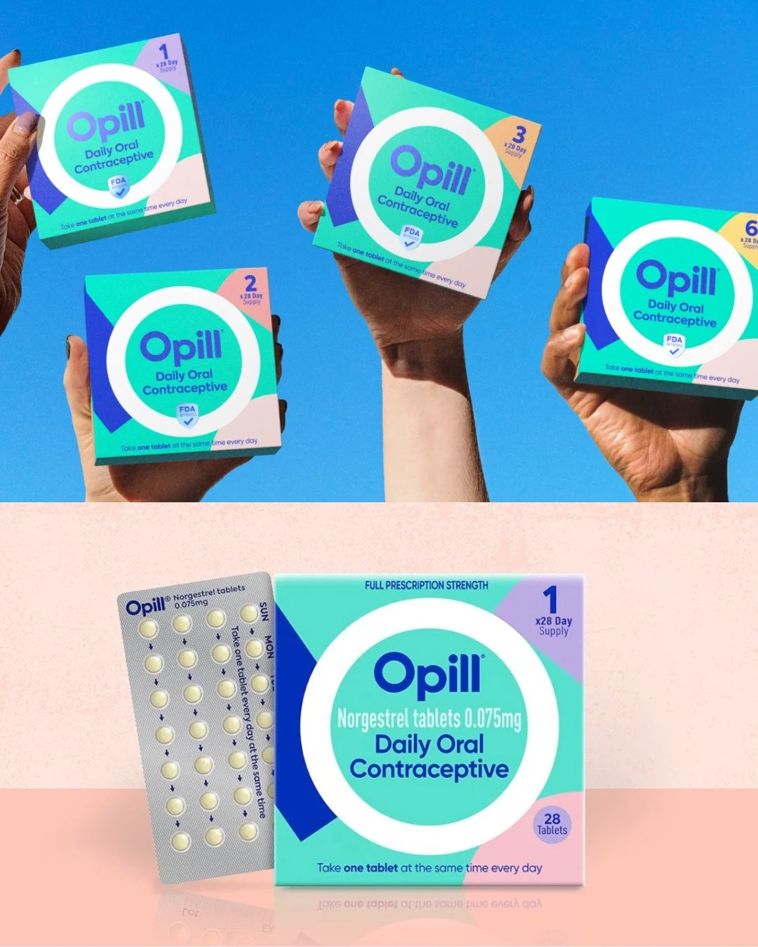 Image of boxes of Opill; free Opill provided by Amarillo Reproductive Freedom Alliance