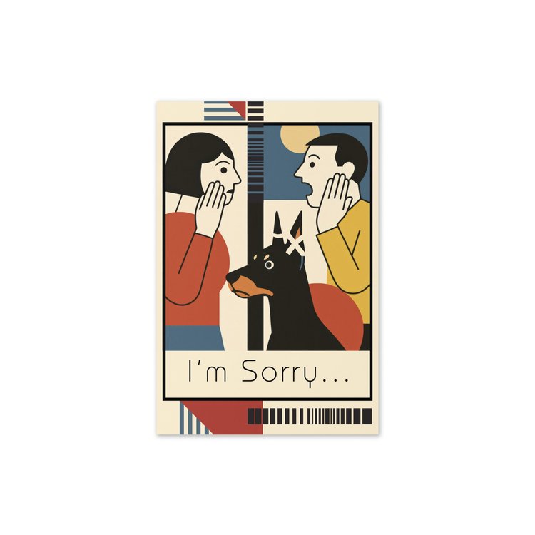 I'm Sorry Doberman Ear Taping Greeting Card