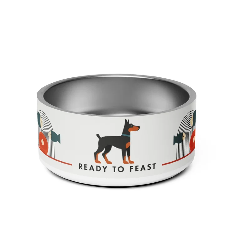 Ready To Feast Doberman dog bowl