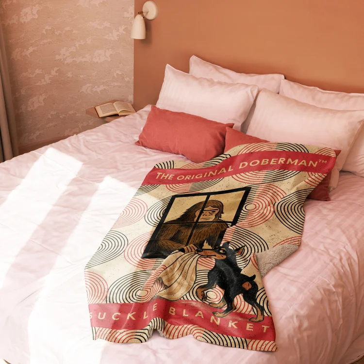 Doberman Suckle Sherpa Blanket