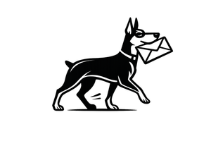 ADW’s Doberman carrying an envelope