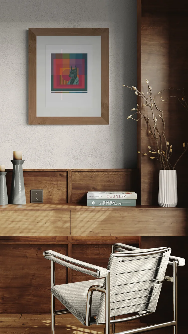 Geometry of Obedience - Matted Fine Art Print – Doberman Series by ADW x Studio4NULL4