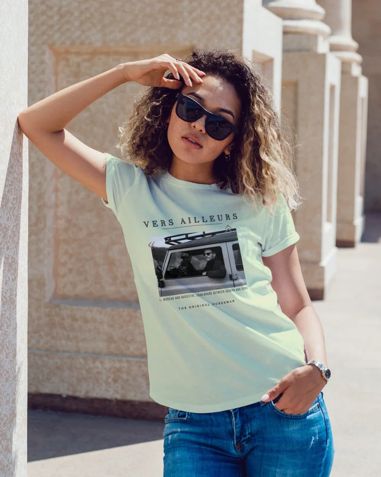 Go Places Doberman T-shirt with Photography - Unisex