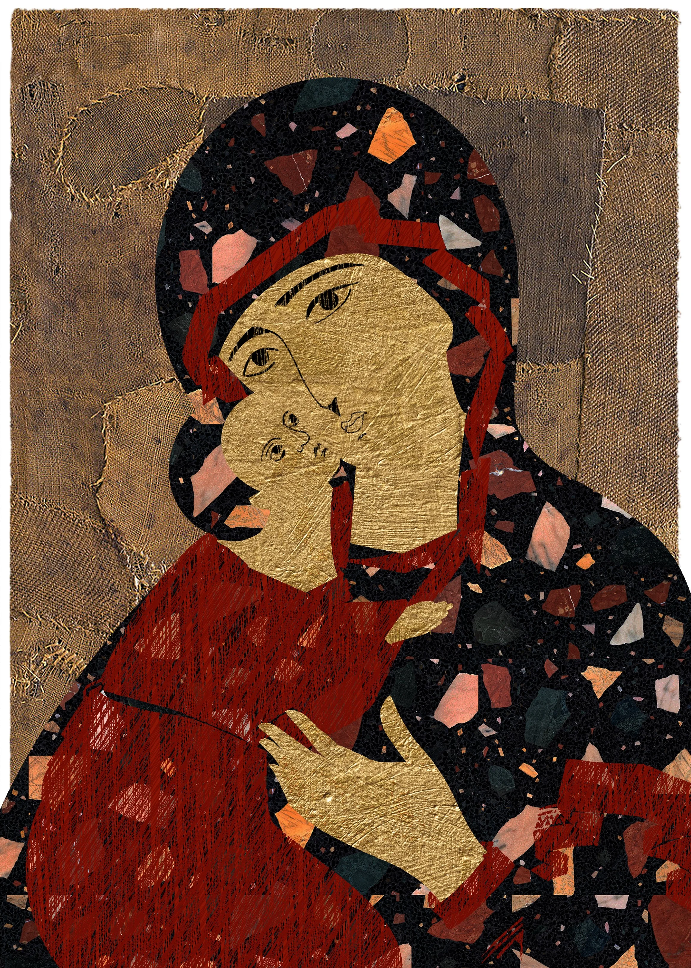 Madonna of the Rags (after Burri)