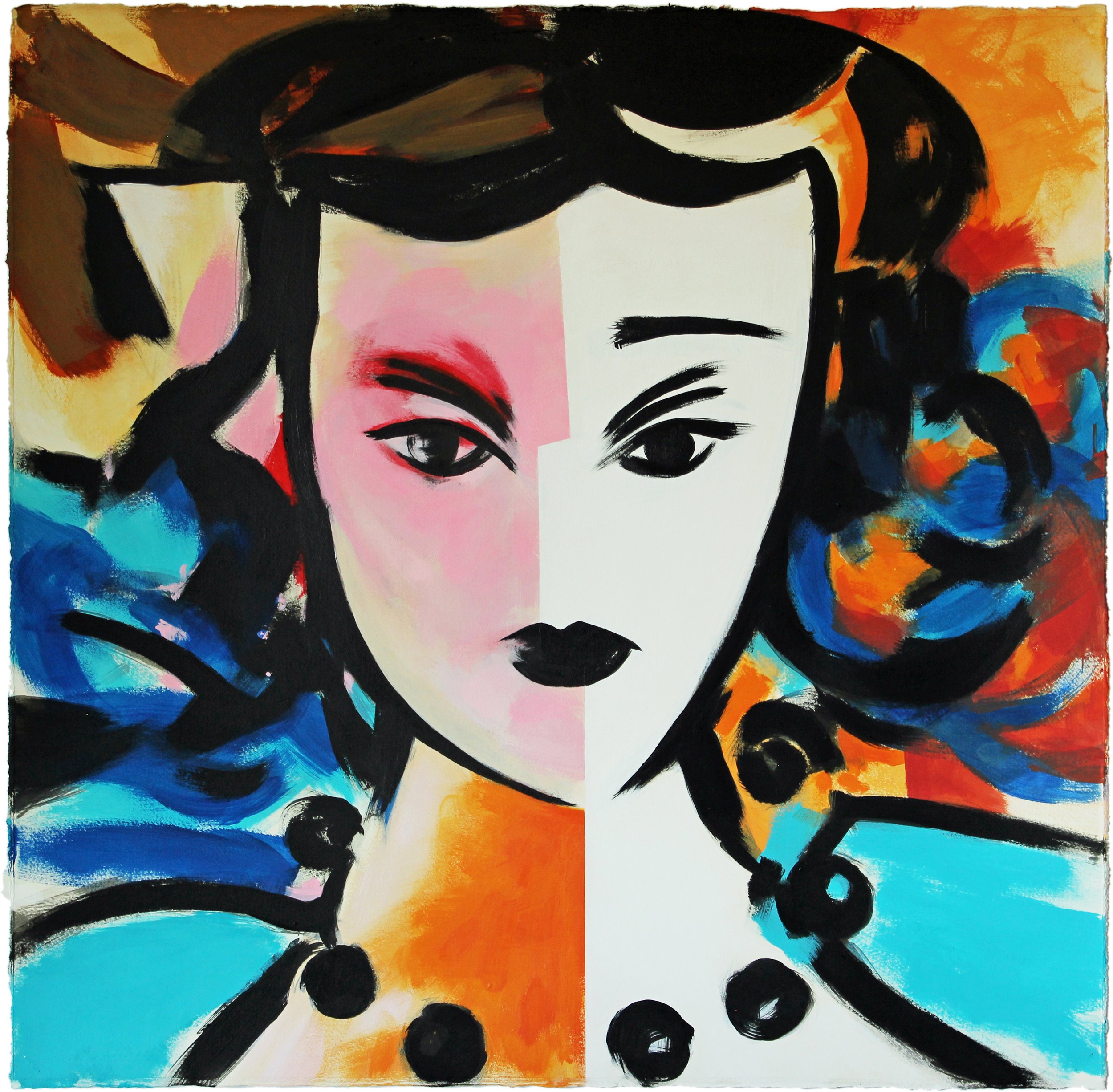 “Femme (pink)”
acrylic on paper 2025 (57 x 57 cm)