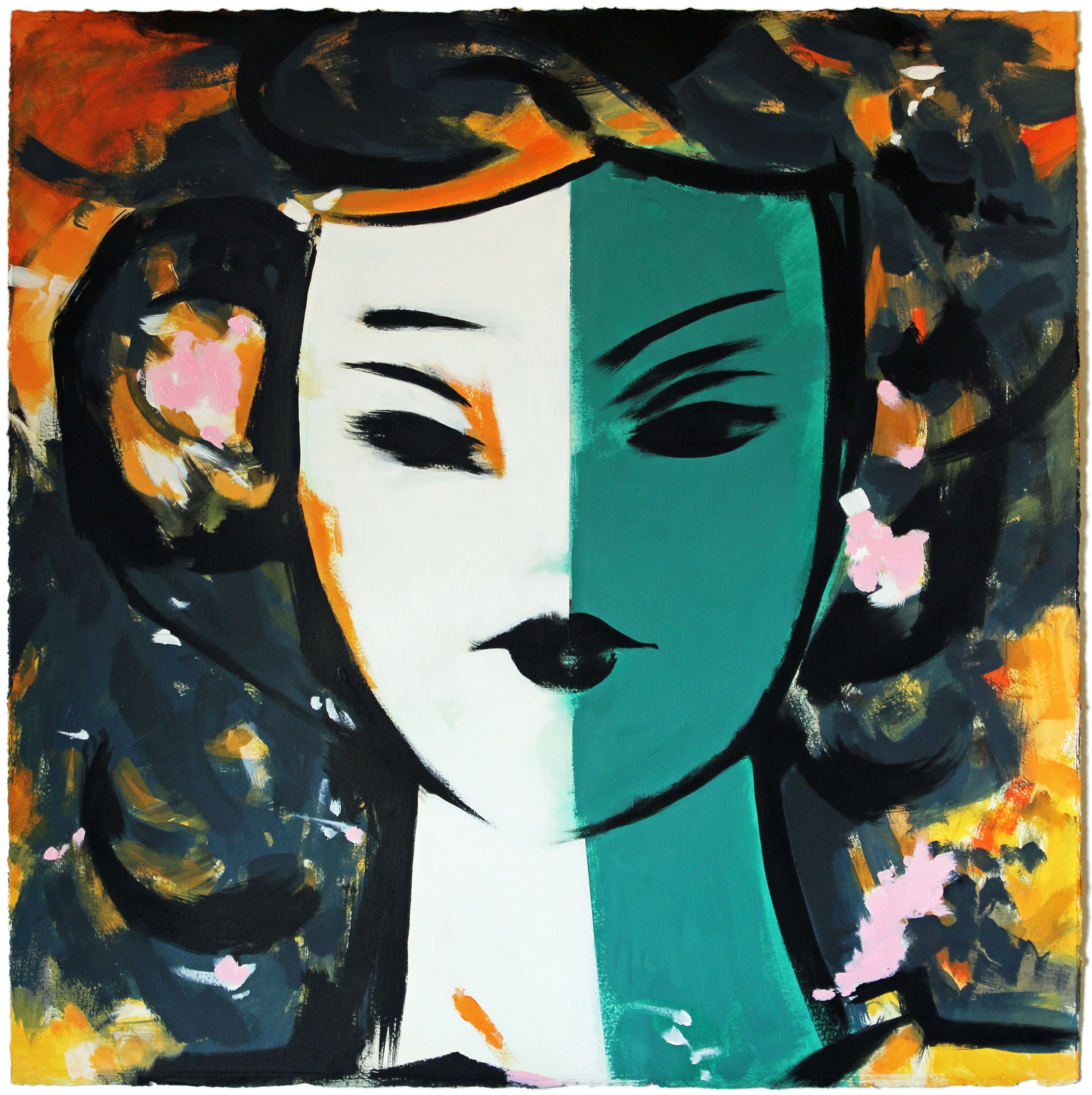 “Femme (jade)”
acrylic on paper 2025 (57 x 57 cm)