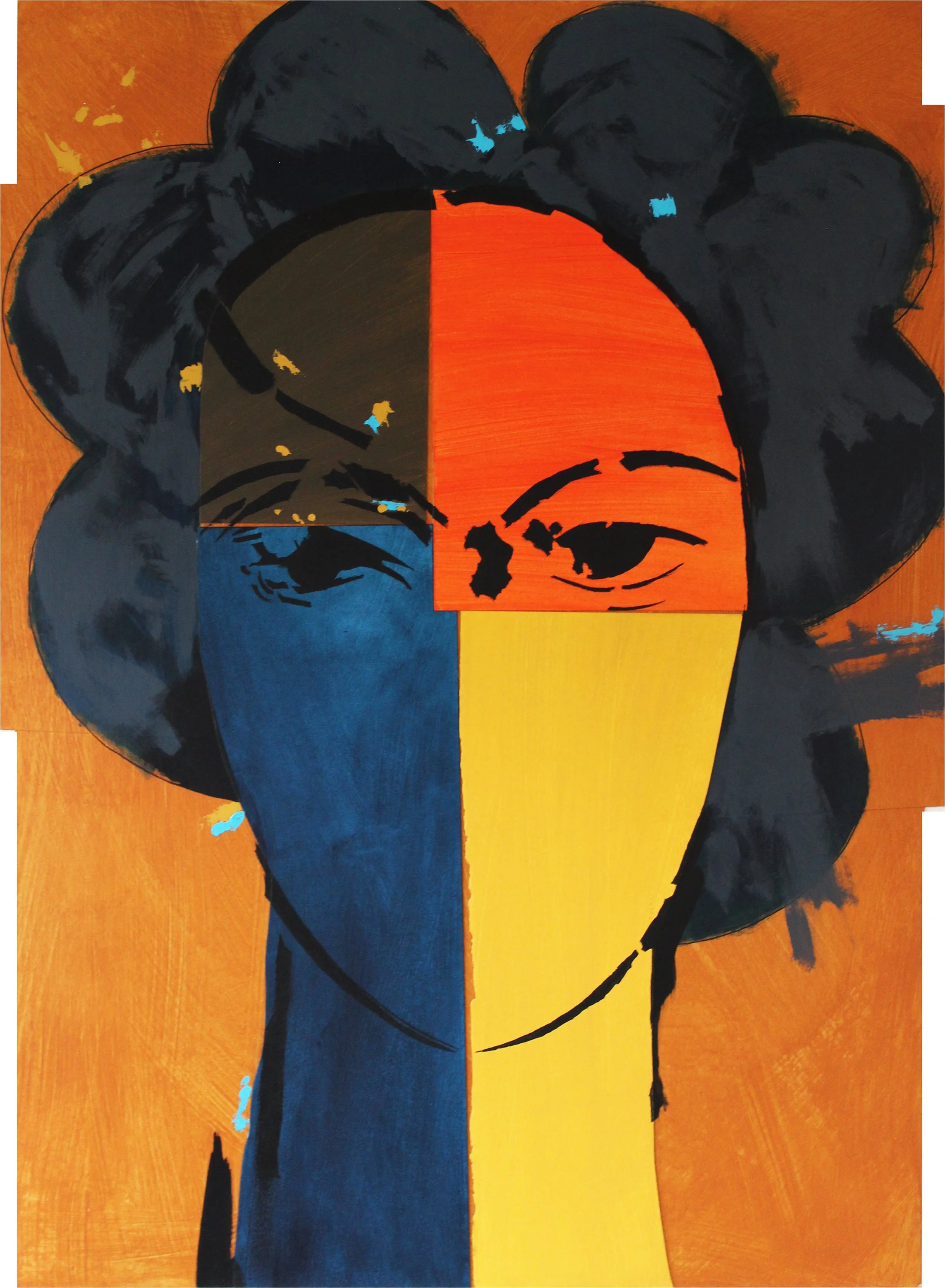 Saffron: study 1.2 
mixed media on board  2026   (50 x 70 cm)