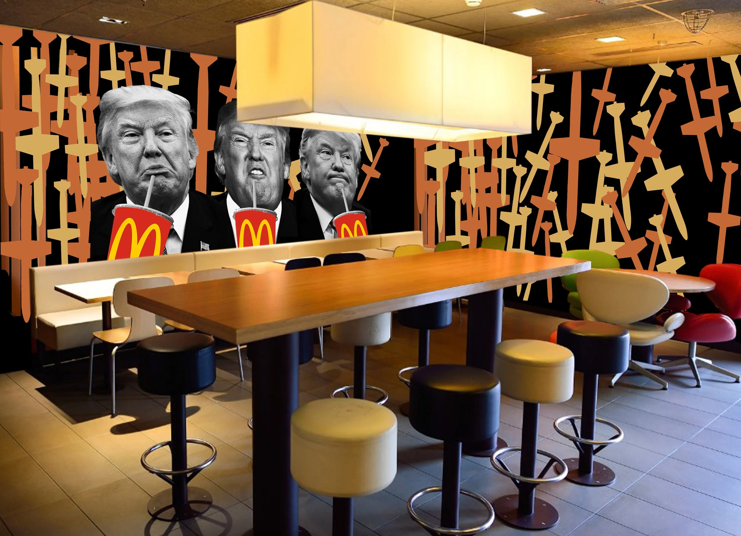 “Dubai McDonalds Interior: design 1” - 2026 -  limited edition Giclee print,   on A2 Hahnemule paper